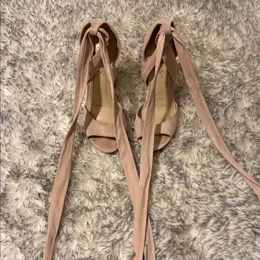 Lulu's Blush Wrap Heels